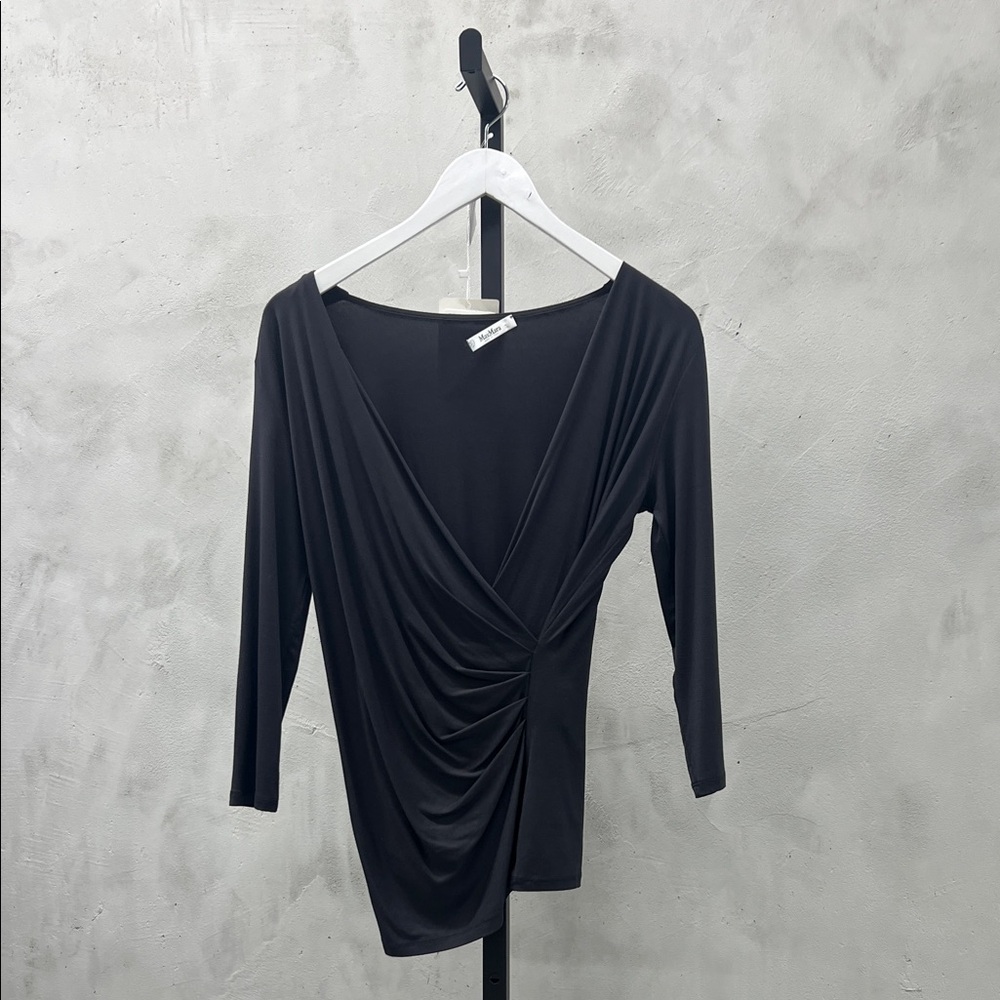 MaxMara Black Draped Blouse